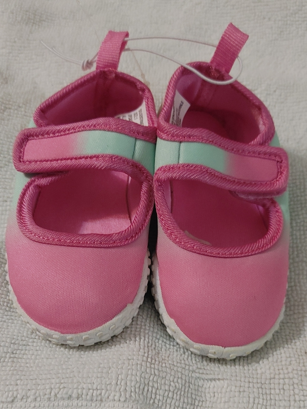 Baby Girls Pink Walker Shoes with Mint Accent